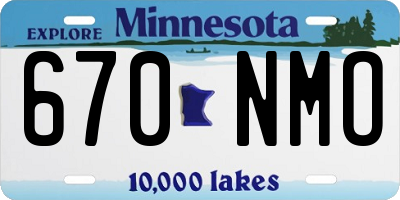MN license plate 670NMO