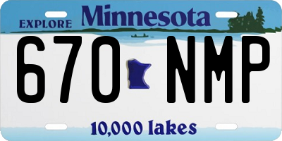 MN license plate 670NMP