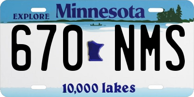 MN license plate 670NMS