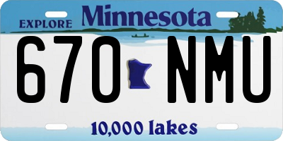 MN license plate 670NMU