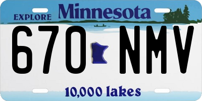 MN license plate 670NMV