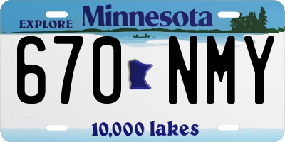 MN license plate 670NMY