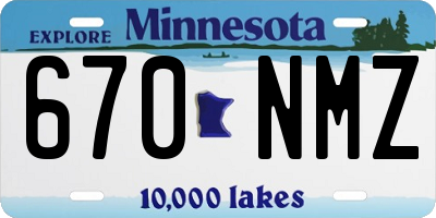 MN license plate 670NMZ