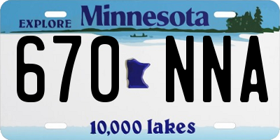 MN license plate 670NNA