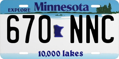 MN license plate 670NNC