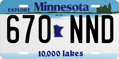 MN license plate 670NND