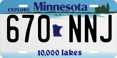 MN license plate 670NNJ