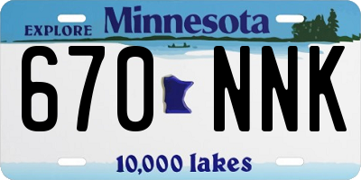 MN license plate 670NNK