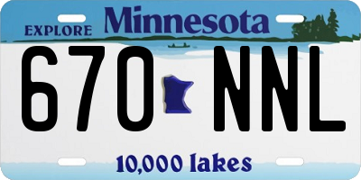 MN license plate 670NNL