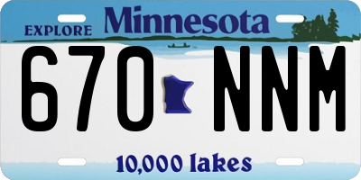 MN license plate 670NNM