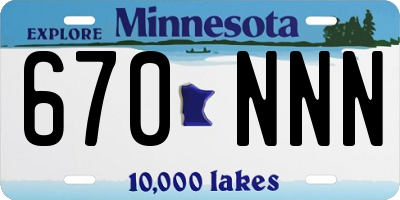 MN license plate 670NNN