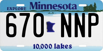 MN license plate 670NNP