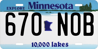 MN license plate 670NOB