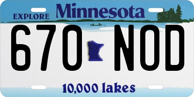 MN license plate 670NOD