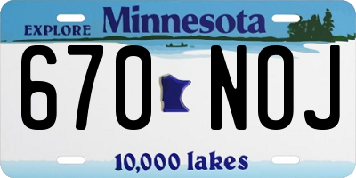 MN license plate 670NOJ