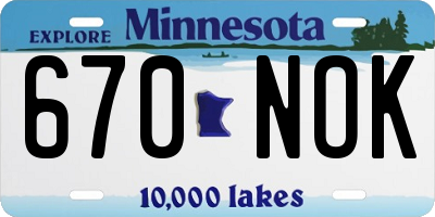 MN license plate 670NOK