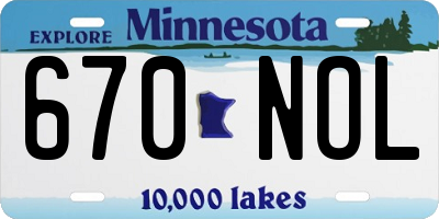MN license plate 670NOL