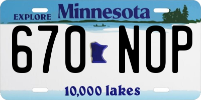 MN license plate 670NOP