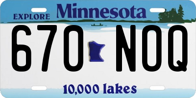 MN license plate 670NOQ