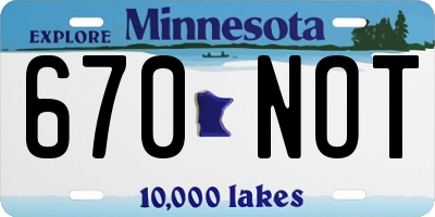 MN license plate 670NOT