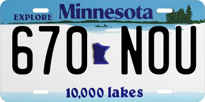 MN license plate 670NOU