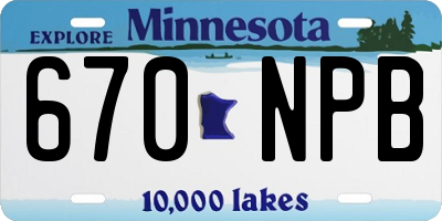MN license plate 670NPB