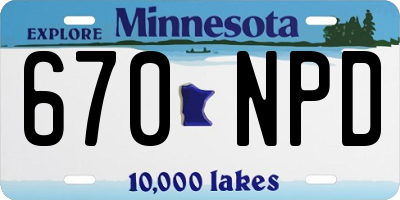MN license plate 670NPD