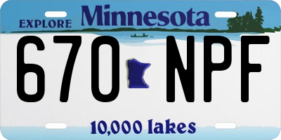MN license plate 670NPF