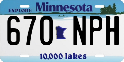 MN license plate 670NPH