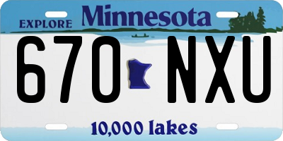 MN license plate 670NXU