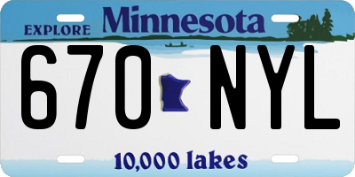 MN license plate 670NYL