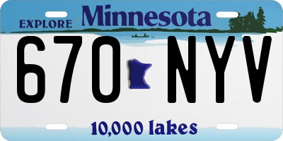 MN license plate 670NYV