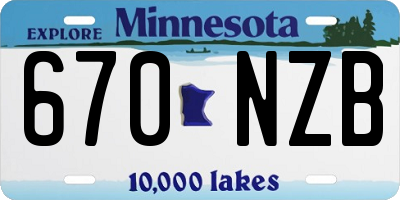 MN license plate 670NZB