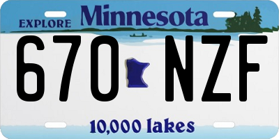 MN license plate 670NZF