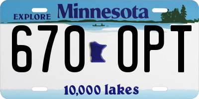 MN license plate 670OPT