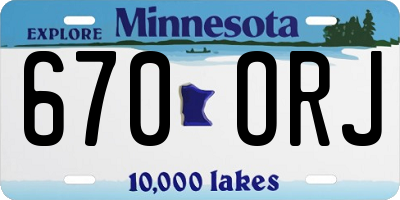 MN license plate 670ORJ