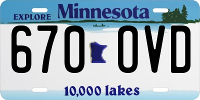 MN license plate 670OVD