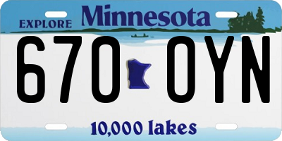 MN license plate 670OYN