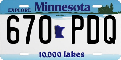 MN license plate 670PDQ