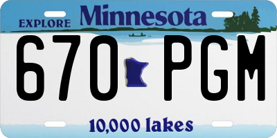 MN license plate 670PGM