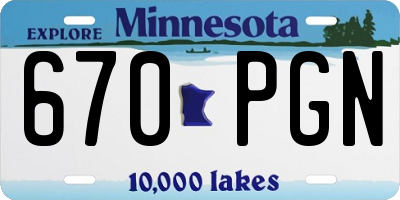 MN license plate 670PGN