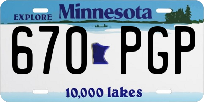 MN license plate 670PGP