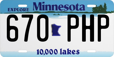 MN license plate 670PHP