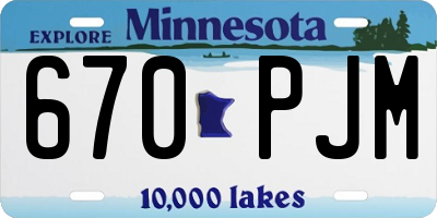 MN license plate 670PJM