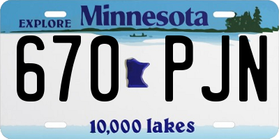 MN license plate 670PJN