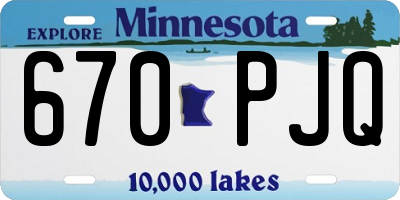MN license plate 670PJQ