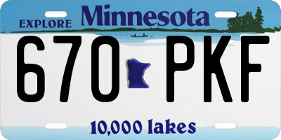 MN license plate 670PKF