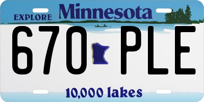 MN license plate 670PLE