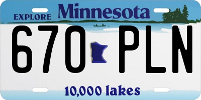 MN license plate 670PLN