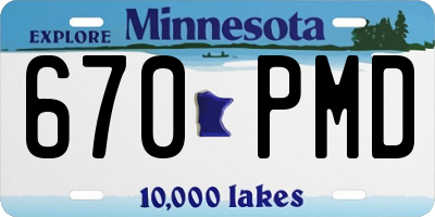 MN license plate 670PMD